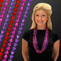 Blank Red/Purple/Pink 8 Mm Heart Mardi Gras Bead Necklace (Non Flashing)